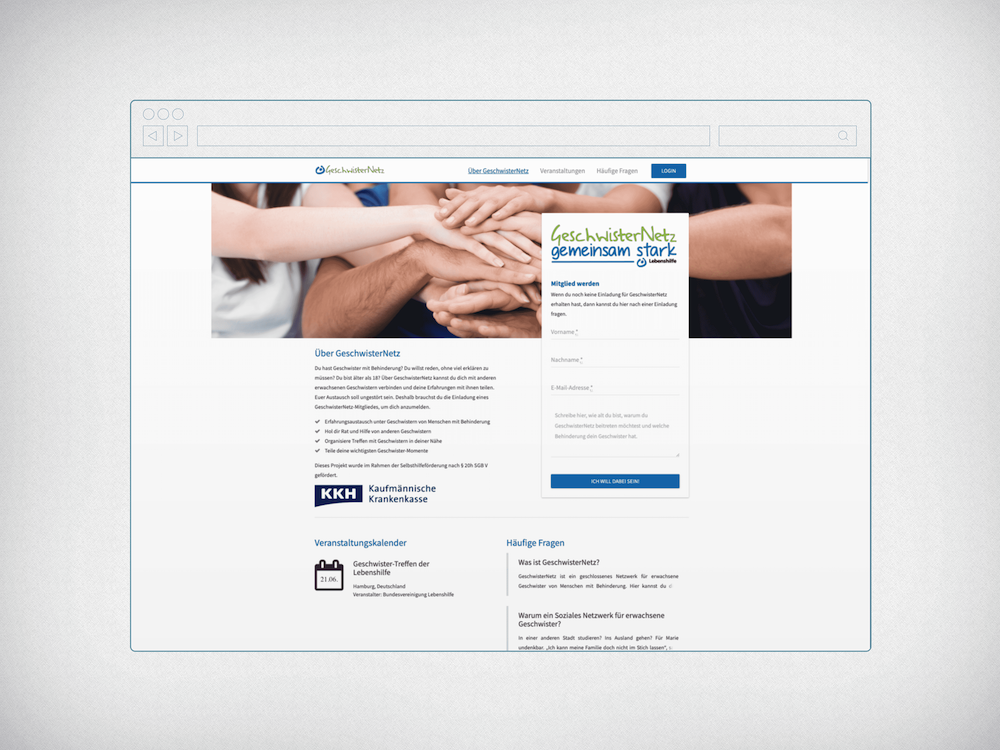 GeschwisterNetz Webseite des GeschwisterNetzes