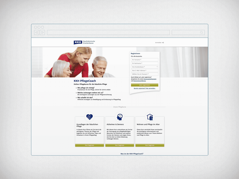 KKH-PflegeCoach Webseite des KKH-Pflegecoachs