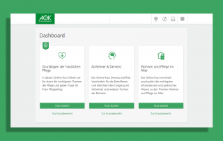 Übersicht der Online-Pflegekurse Neue Online-Pflegekurse der AOK Baden-Württemberg
